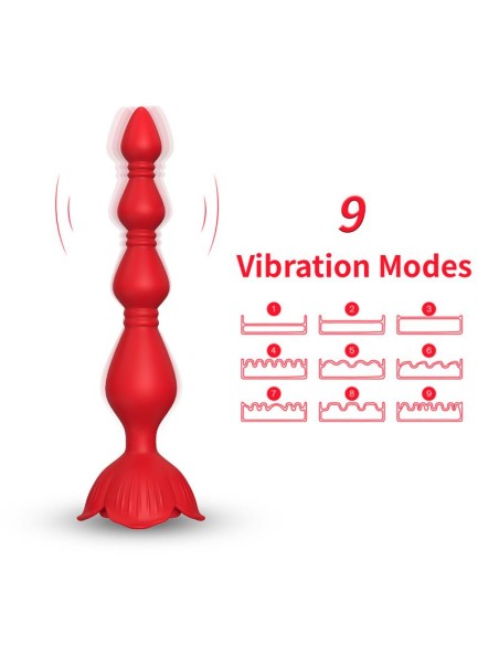 Cadena Anal con Vibracion Base de Rosa
