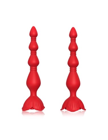 Cadena Anal con Vibracion Base de Rosa