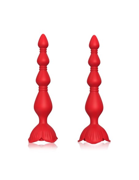Cadena Anal con Vibracion Base de Rosa