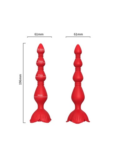 Cadena Anal con Vibracion Base de Rosa