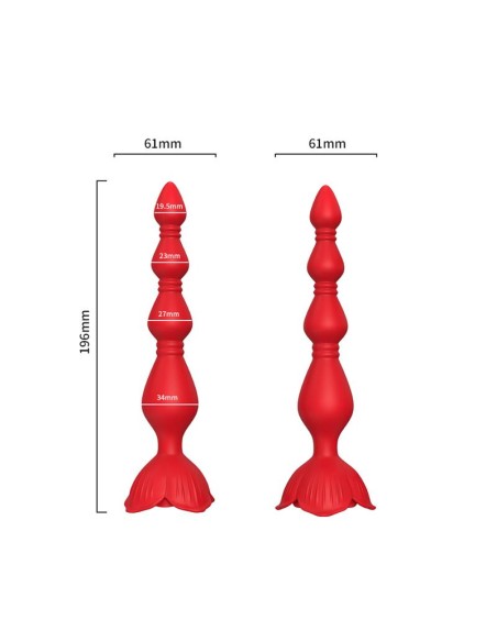 Cadena Anal con Vibracion Base de Rosa