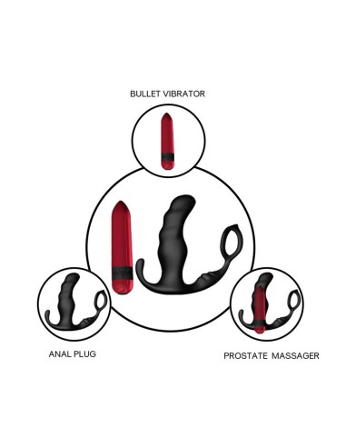 Masajeador Prostatica y Plug Anal 2 en 1 con Vibracion