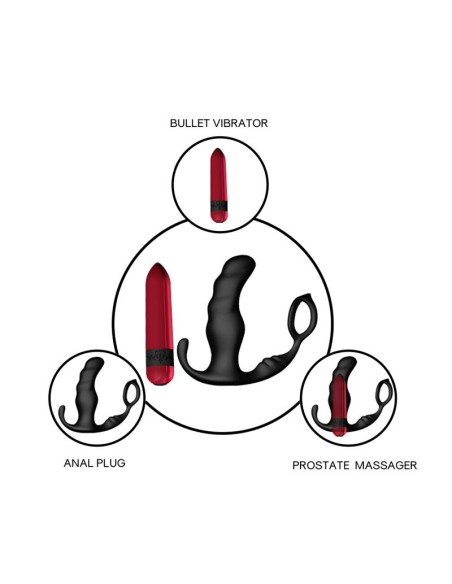 Masajeador Prostatica y Plug Anal 2 en 1 con Vibracion