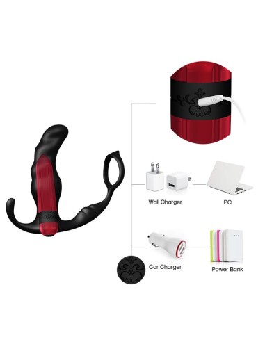 Masajeador Prostatica y Plug Anal 2 en 1 con Vibracion