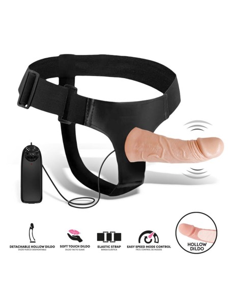 Eleto Arnes con Dildo Hueco Desmontable Vibracion y Control Remoto Eleto Arnes con Dildo Hueco Desmontable Vibracion y Control Remoto