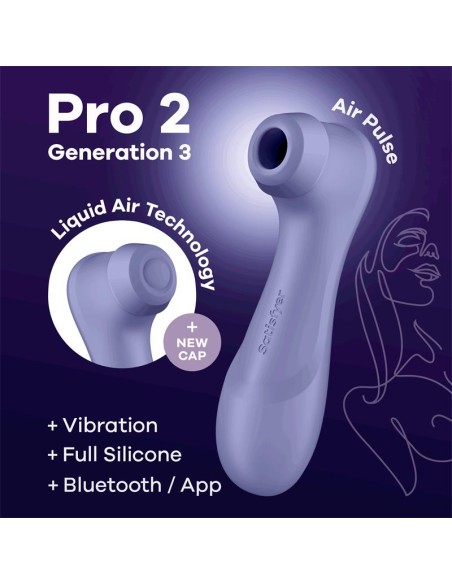 Pro 2 Genera 3 Liquid Air Technology Succion y Vibracion APP Connect Lilac