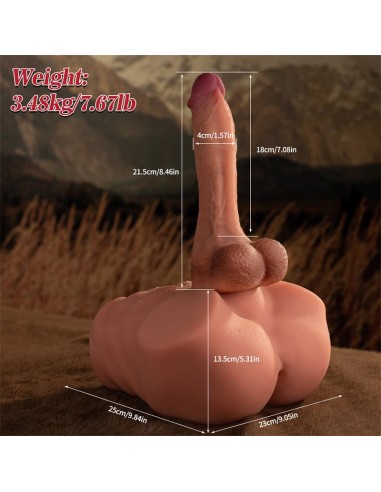 Jonah Semi Torso con Dildo Desmontable Thrusting y APP 348 kg