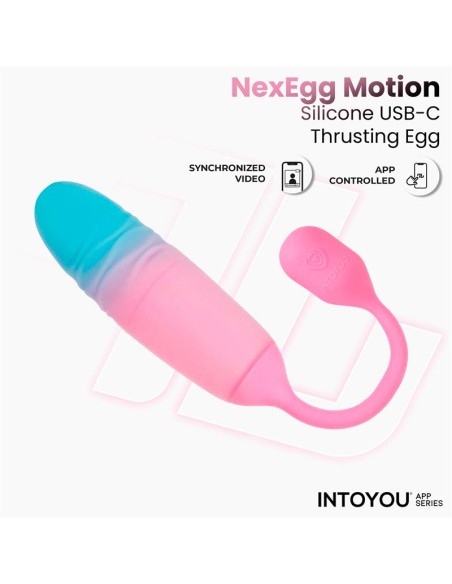 NexEgg Motion Huevo Vibrador con Thrusting App Rosa Turquesa