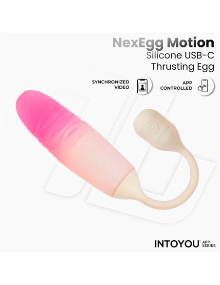 NexEgg Motion Huevo Vibrador con Thrusting App Beige Rosa
