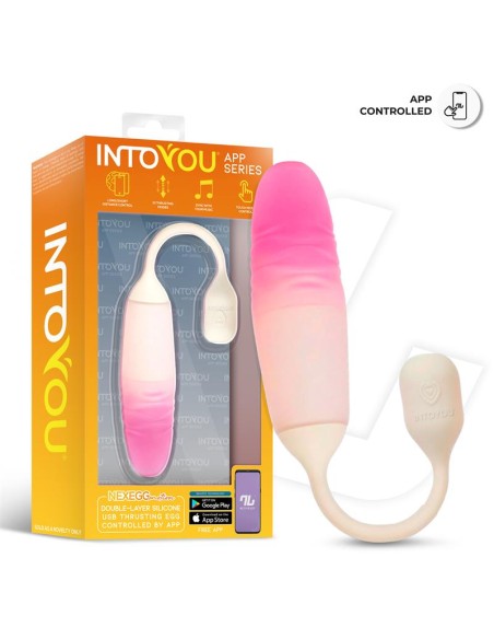 NexEgg Motion Huevo Vibrador con Thrusting App Beige Rosa