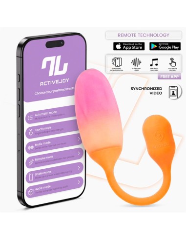 NexEgg Huevo Vibrador Silicona Doble Capa App Naranja Rosa
