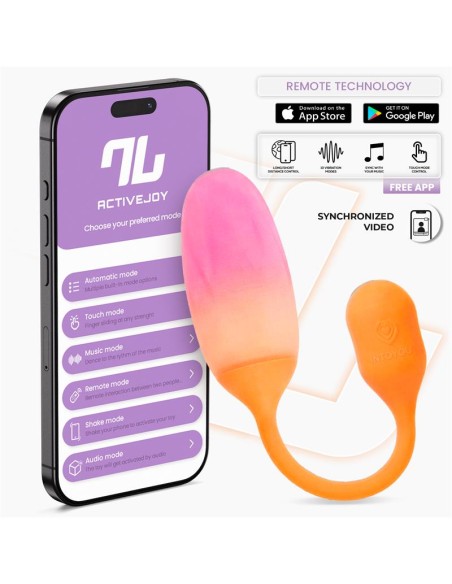 NexEgg Huevo Vibrador Silicona Doble Capa App Naranja Rosa