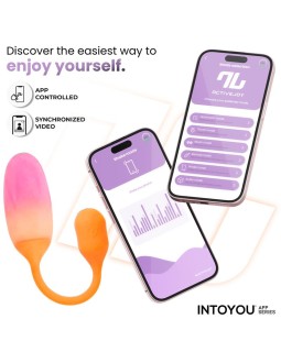NexEgg Huevo Vibrador Silicona Doble Capa App Naranja Rosa 2