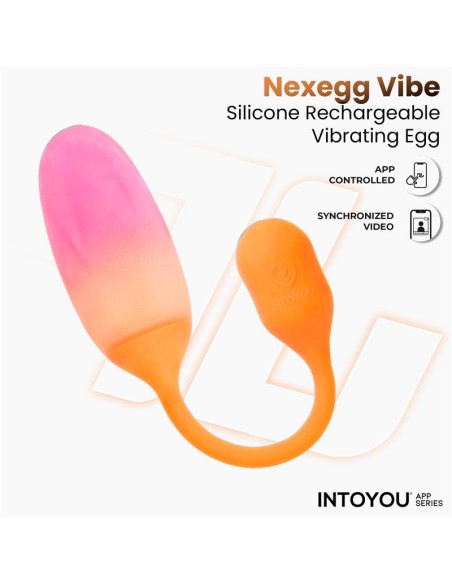 NexEgg Huevo Vibrador Silicona Doble Capa App Naranja Rosa