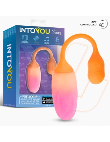 NexEgg Huevo Vibrador Silicona Doble Capa App Naranja Rosa