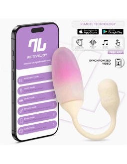 NexEgg Huevo Vibrador Silicona Doble capa App Beige Rosa