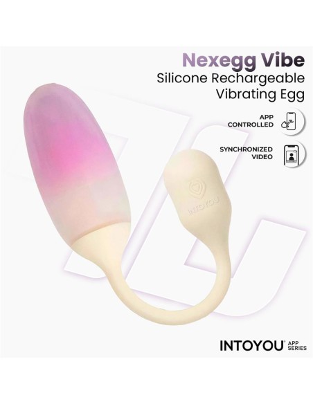 NexEgg Huevo Vibrador Silicona Doble capa App Beige Rosa