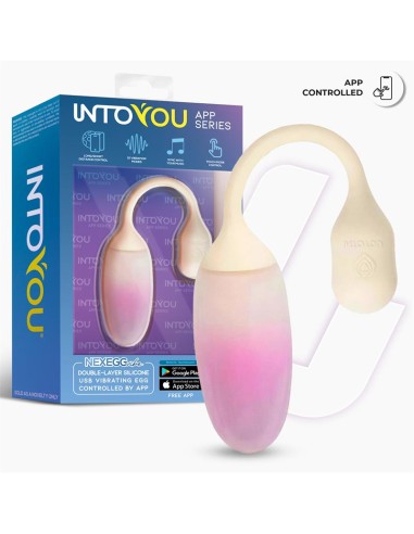 NexEgg Huevo Vibrador Silicona Doble capa App Beige Rosa