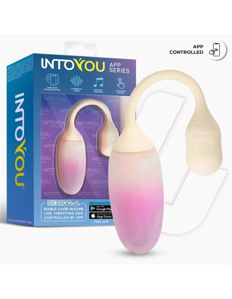 NexEgg Huevo Vibrador Silicona Doble capa App Beige Rosa