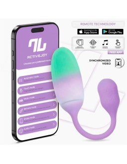 NexEgg Huevo Vibrador Silicona Doble capa con App Lila Pistacho