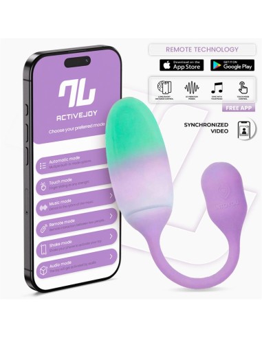 NexEgg Huevo Vibrador Silicona Doble capa con App Lila Pistacho