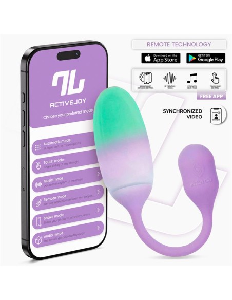 NexEgg Huevo Vibrador Silicona Doble capa con App Lila Pistacho