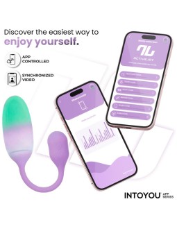 NexEgg Huevo Vibrador Silicona Doble capa con App Lila Pistacho 2