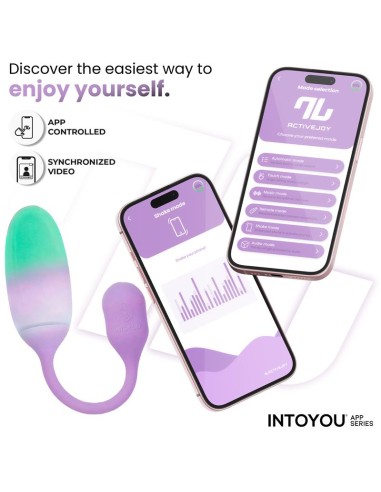 NexEgg Huevo Vibrador Silicona Doble capa con App Lila Pistacho