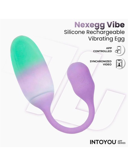 NexEgg Huevo Vibrador Silicona Doble capa con App Lila Pistacho