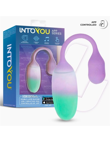 NexEgg Huevo Vibrador Silicona Doble capa con App Lila Pistacho