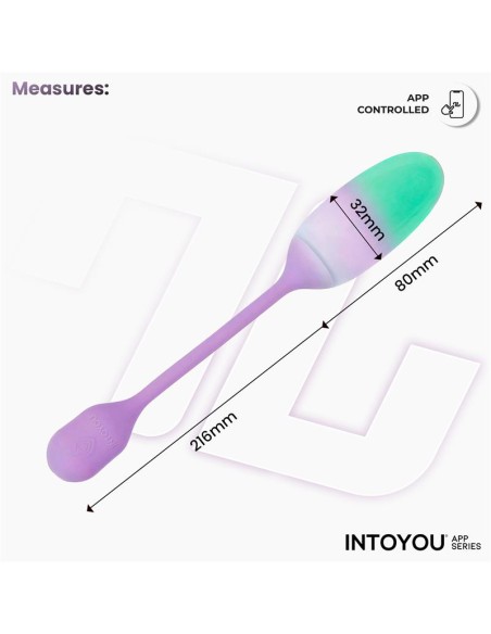 NexEgg Huevo Vibrador Silicona Doble capa con App Lila Pistacho