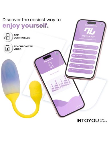 NexEgg Huevo Vibrador Doble Capa Silicona App Amarillo Purpura