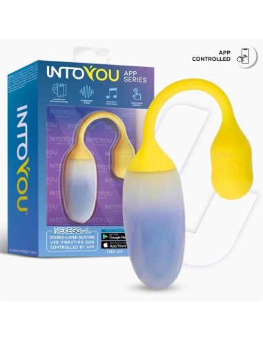 NexEgg Huevo Vibrador Doble Capa Silicona App Amarillo Purpura