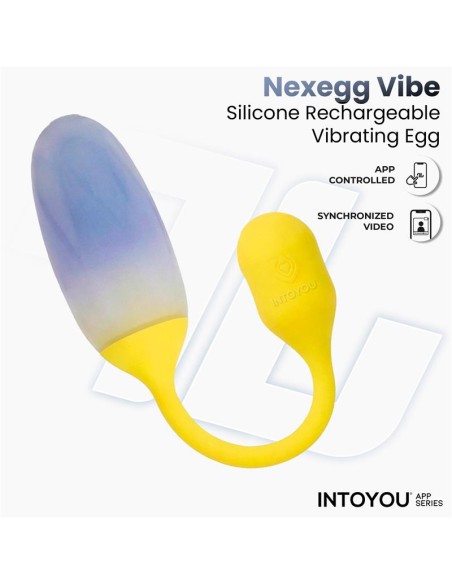 NexEgg Huevo Vibrador Doble Capa Silicona App Amarillo Purpura