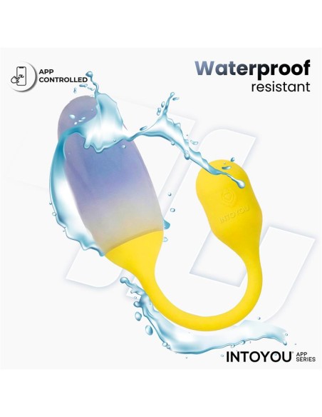 NexEgg Huevo Vibrador Doble Capa Silicona App Amarillo Purpura