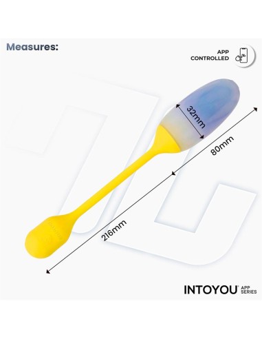 NexEgg Huevo Vibrador Doble Capa Silicona App Amarillo Purpura