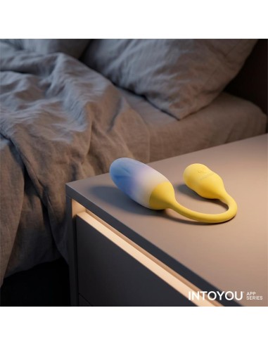 NexEgg Huevo Vibrador Doble Capa Silicona App Amarillo Purpura