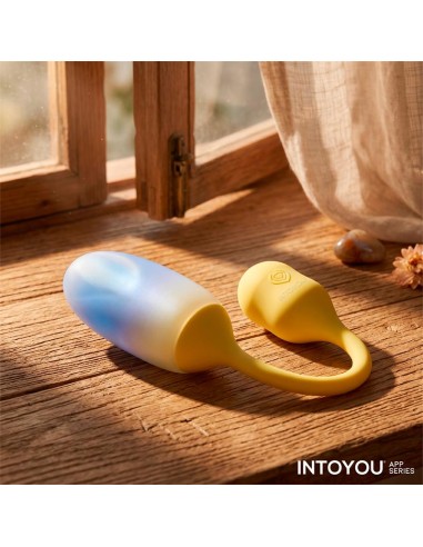 NexEgg Huevo Vibrador Doble Capa Silicona App Amarillo Purpura