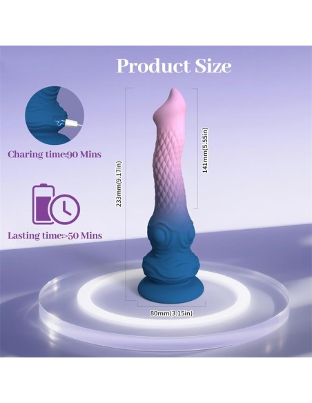 Dildo Fantasia Vibracion Oscilacion y Ventosa 233 cm