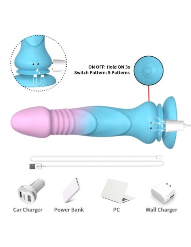 Dildo Vibrador con Thrusting y Ventosa 192 cm