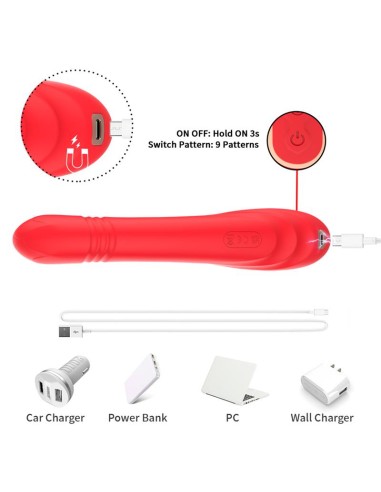Vibrador Tickler con Thrusting Silicona Liquida