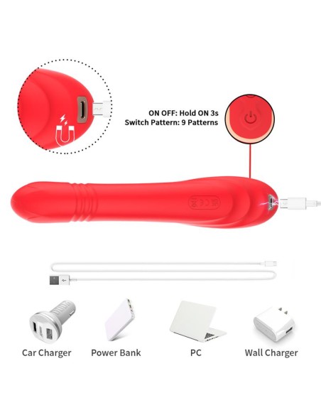 Vibrador Tickler con Thrusting Silicona Liquida