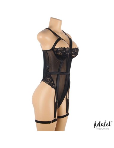 Ariana Body con Liguero y Ligas Negro