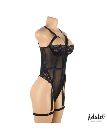 Ariana Body con Liguero y Ligas Negro