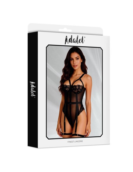 Ariana Body con Liguero y Ligas Negro