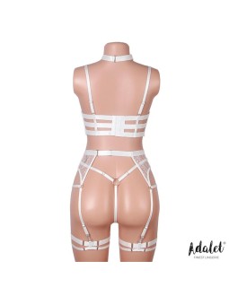 Hyacinth Set Sujetador Tanga y Liguero Blanco 2