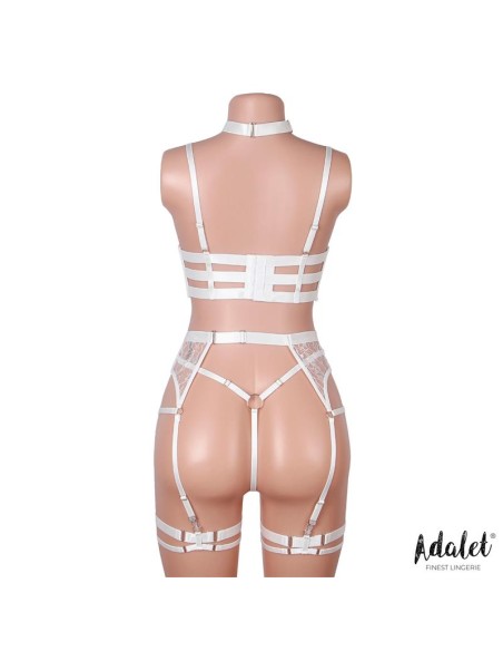 Hyacinth Set Sujetador Tanga y Liguero Blanco