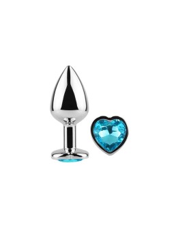 Plug Anal de Metal Corazon Azul Talla S 2