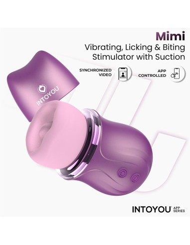 Mimi Estimulador con Licking Biting Succion y Vibracion USB C con APP
