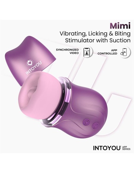 Mimi Estimulador con Licking Biting Succion y Vibracion USB C con APP